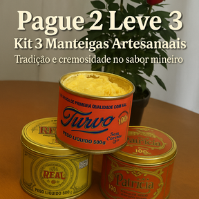 Kit 3 Manteigas 500g (Real + Turvo + Patricia)