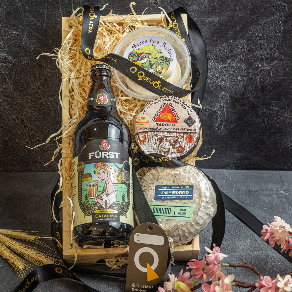 CESTA DE PRESENTE – 3 QUEIJOS + CERVEJA ARTESANAL